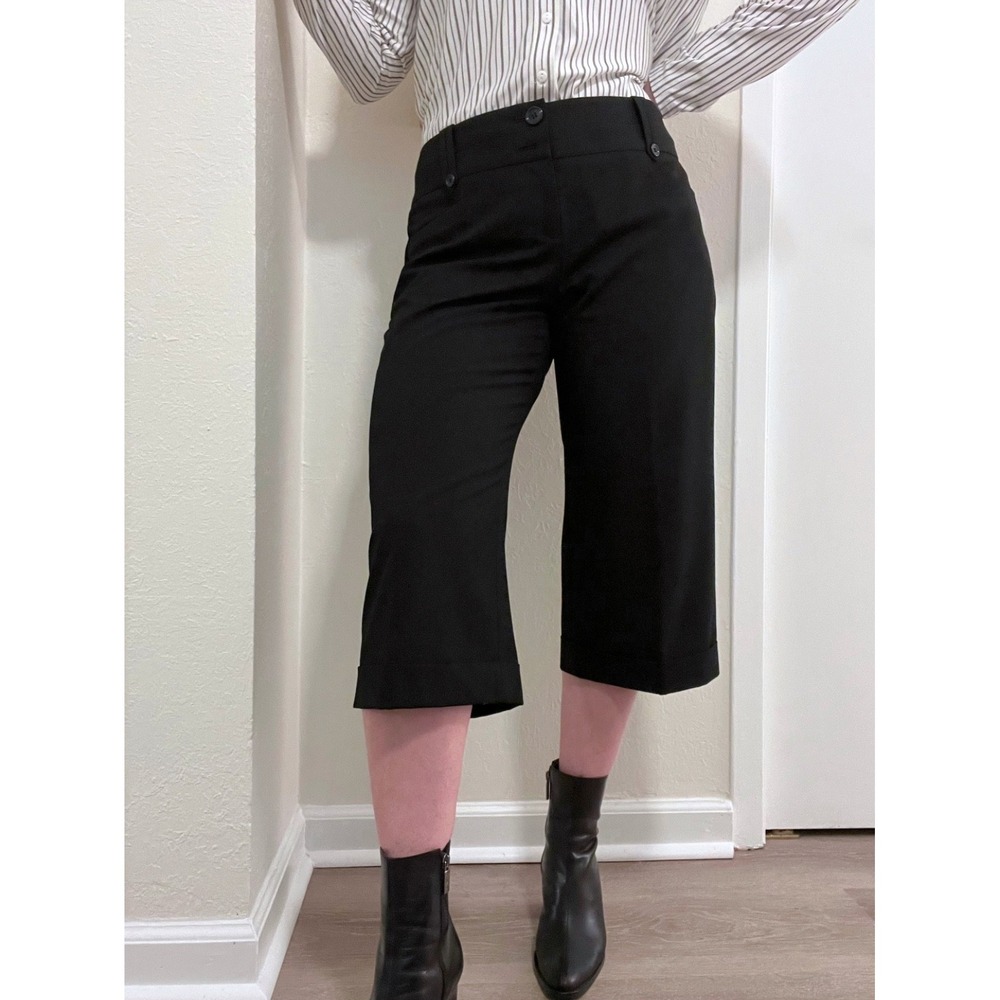 The Limited Pants Women Size 8 (32x19) Black Cassidy Fit Capri Crop Wide Y2K